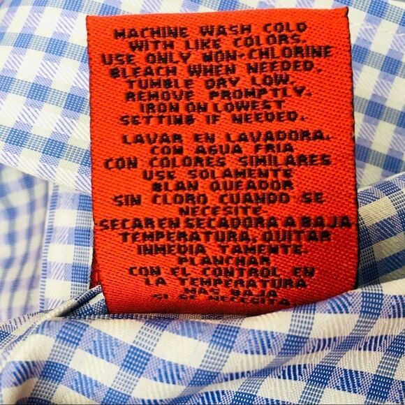 Elie Blue White Check L/S Square Button Down Shirt - Picture 12 of 12